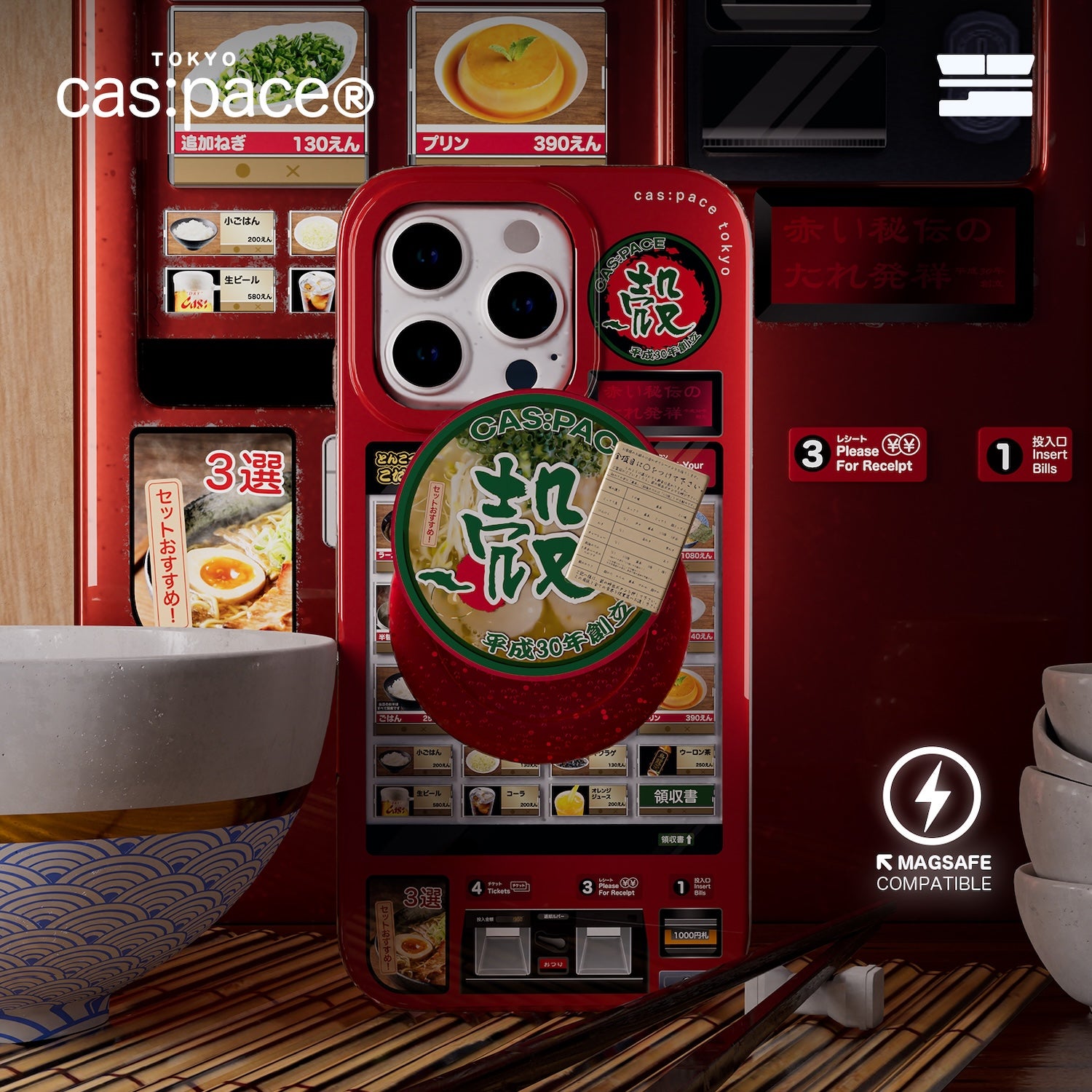 cas:pace 26A/W MagSafe兼容「拉麵餐券販賣機」手機架