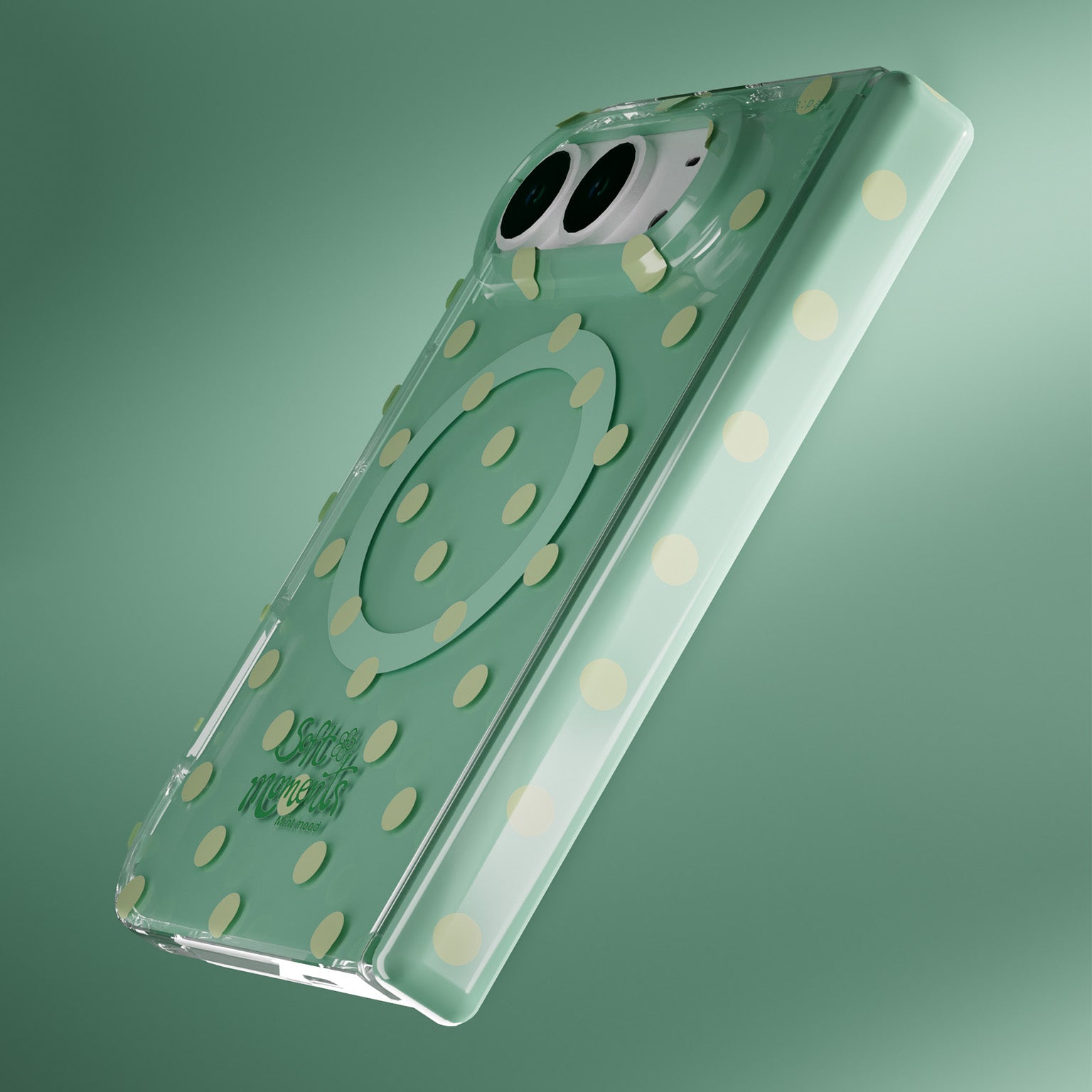 cas:pace 26S/S MagSafe対応「ポルカドット」携帯ケース for iPhone Duo（グリーン）