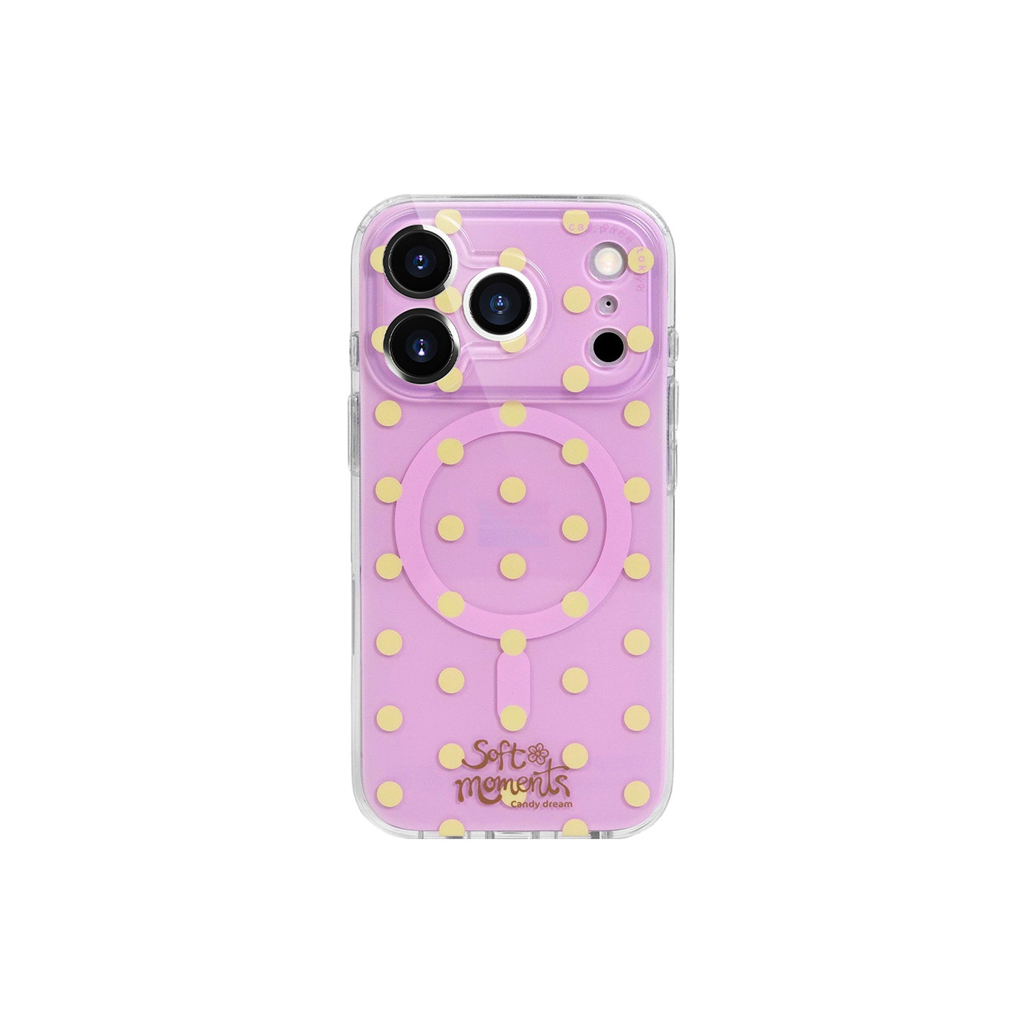 cas:pace 26S/S MagSafe対応「ポルカドット」携帯ケース（ピンク）