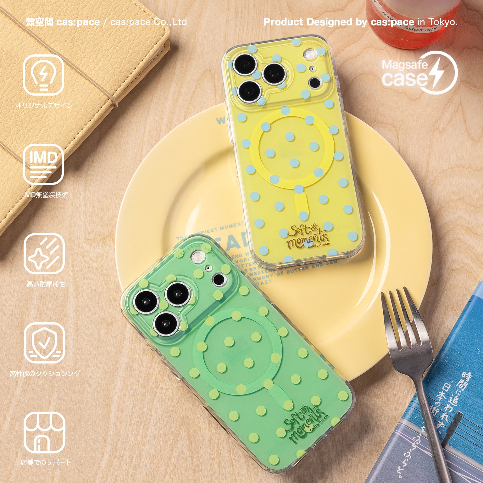 cas:pace 26S/S “Polka Dot” MagSafe-Compatible Phone Case (Pink)