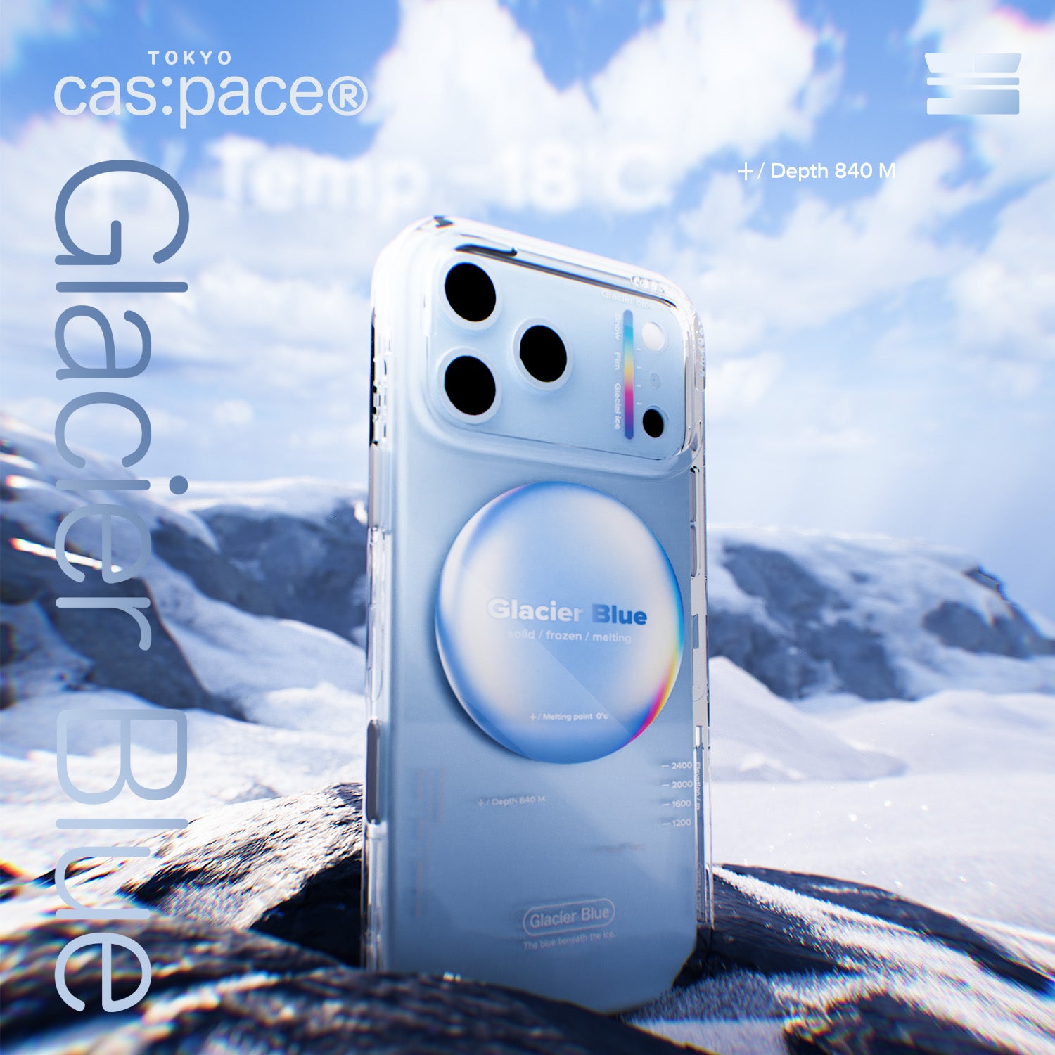 cas:pace 26A/W MagSafe対応「グレイシャーブルー」携帯ケース