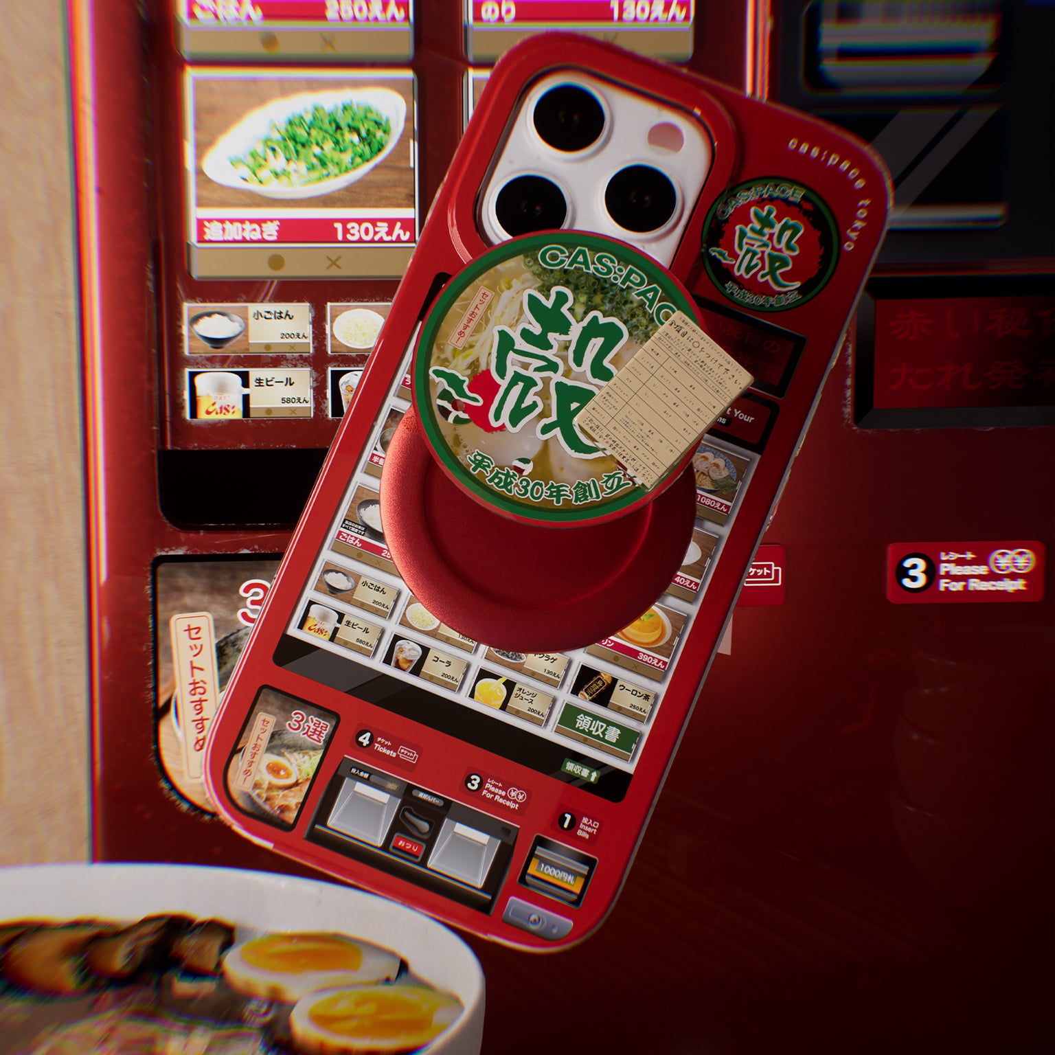 cas:pace 26A/W “Ramen Ticket Machine” MagSafe-Compatible Phone Grip & Stand