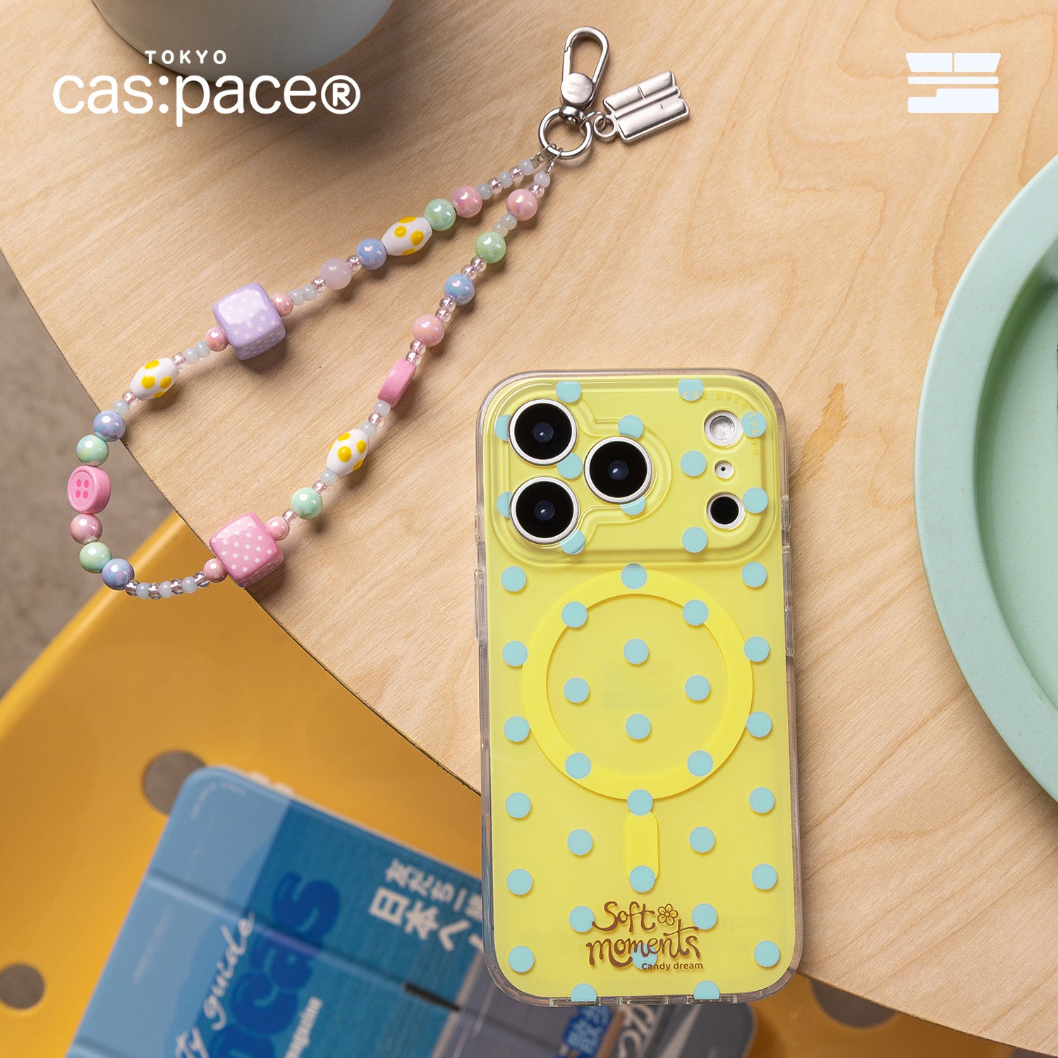 cas:pace 26S/S MagSafe対応「ポルカドット」携帯ケース（ピンク）