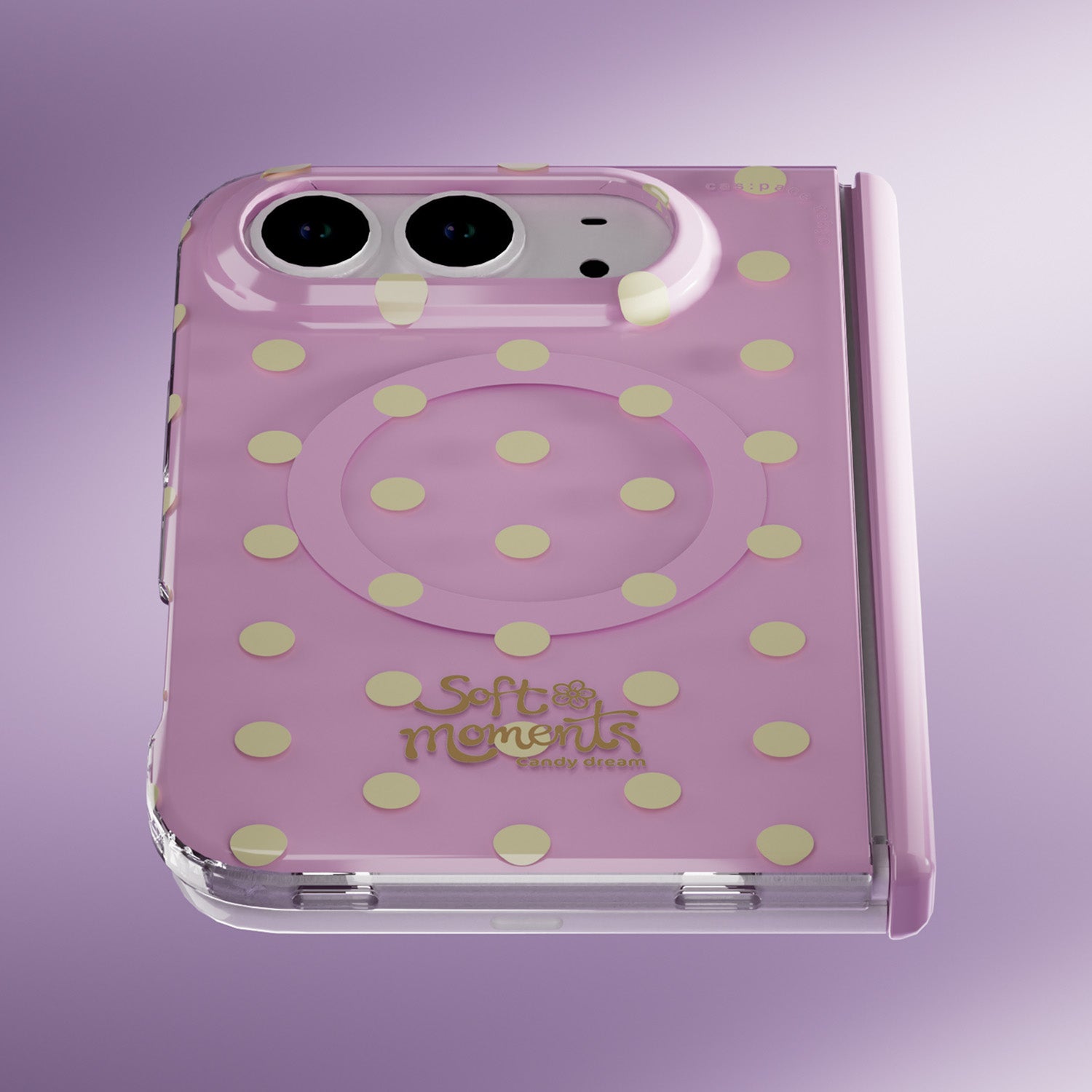 cas:pace 26S/S MagSafe対応「ポルカドット」携帯ケース for iPhone Duo（ピンク）