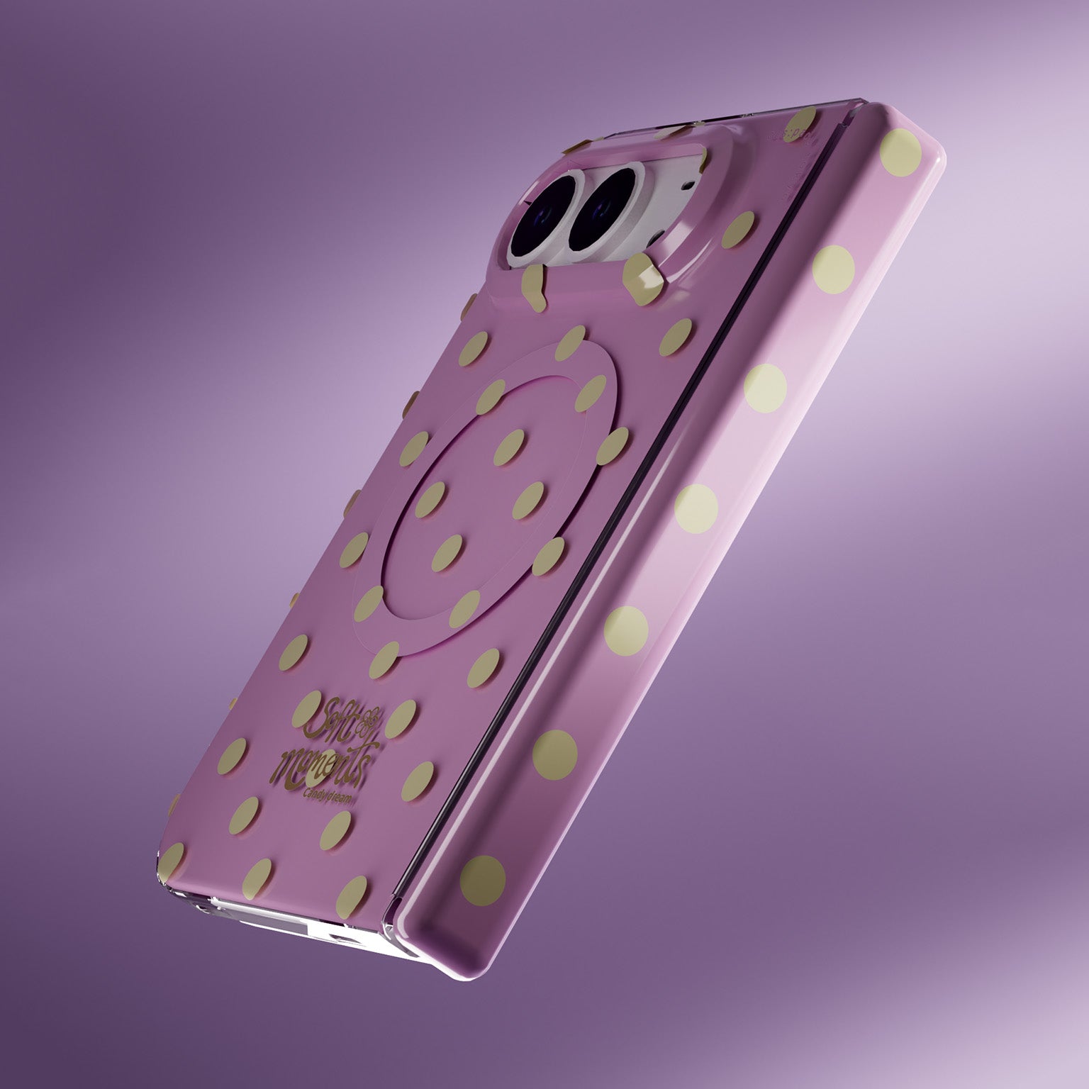 cas:pace 26S/S MagSafe対応「ポルカドット」携帯ケース for iPhone Duo（ピンク）