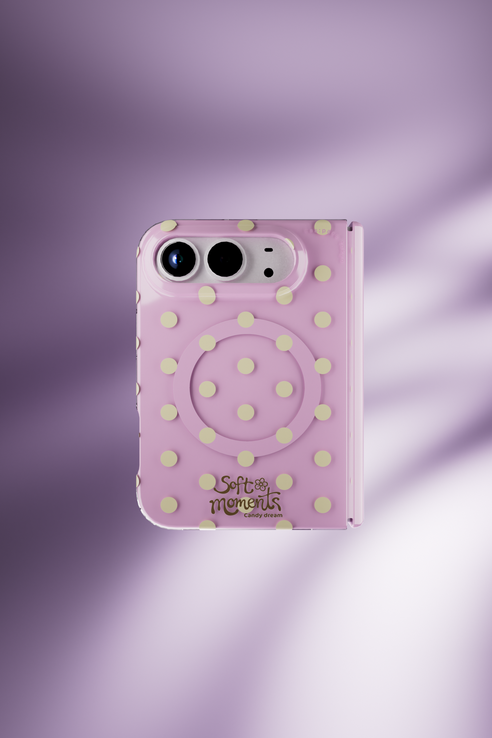 cas:pace 25S/S MagSafe対応「ポルカドット」携帯ケース for iPhone Duo（ピンク）