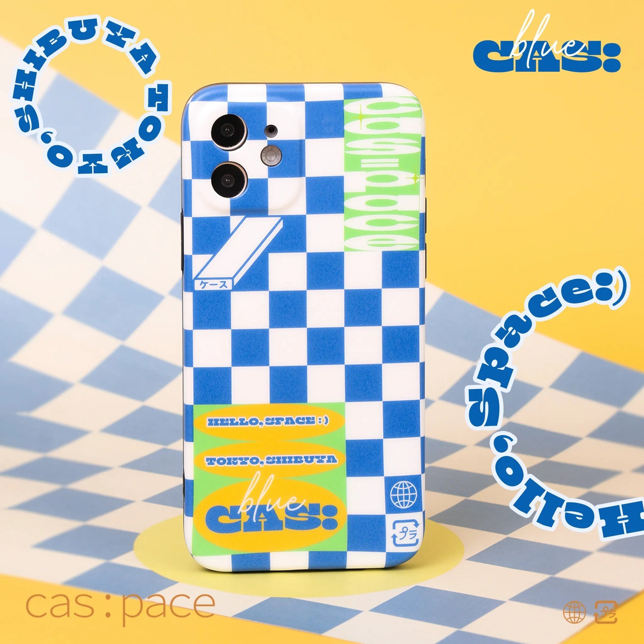 cas:pace 21A/W 「cas:pace blueチェッカー」携帯ケース - cas:pace 殼空間