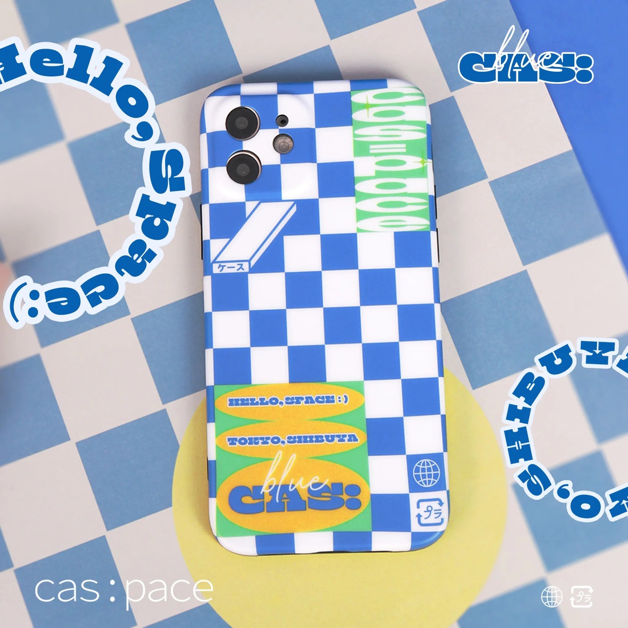 cas:pace 21A/W 「cas:pace blueチェッカー」携帯ケース - cas:pace 殼空間