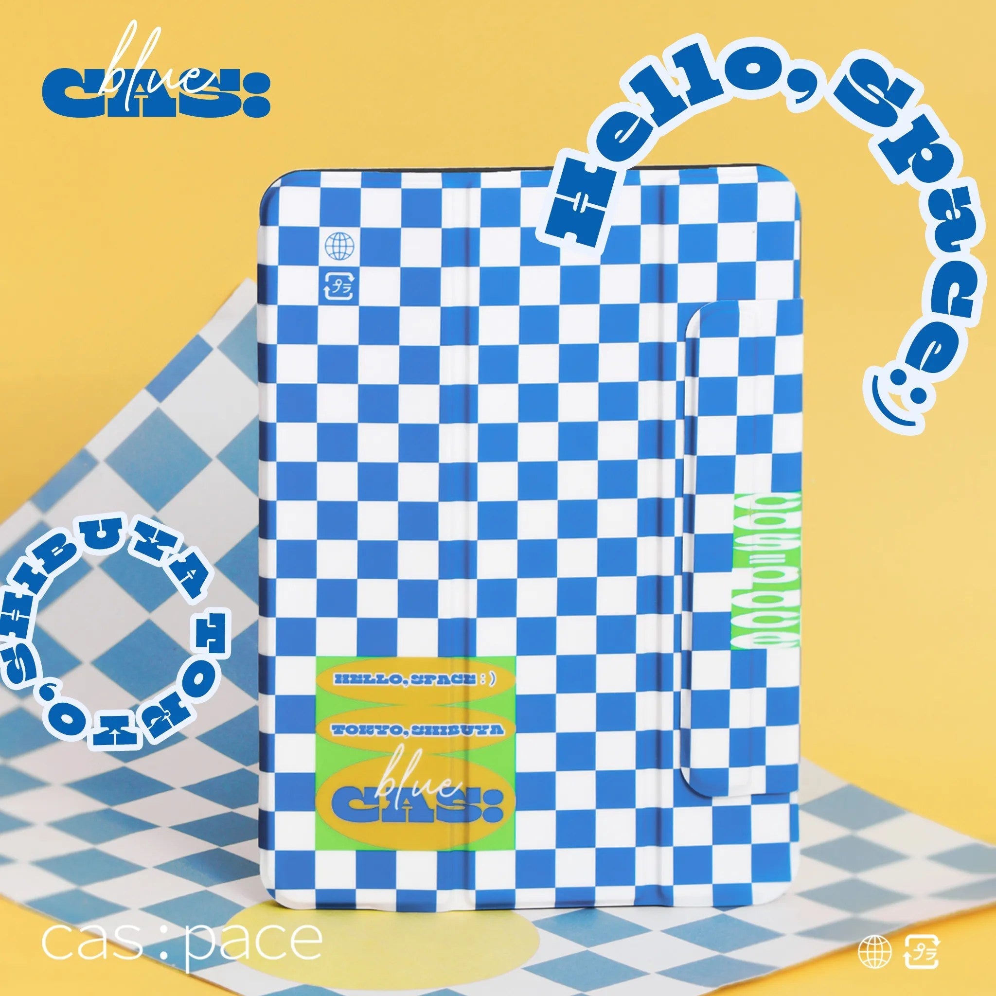 cas:pace 21A/W 「cas:pace blueチェッカー」 IPadケース - cas:pace 殼空間