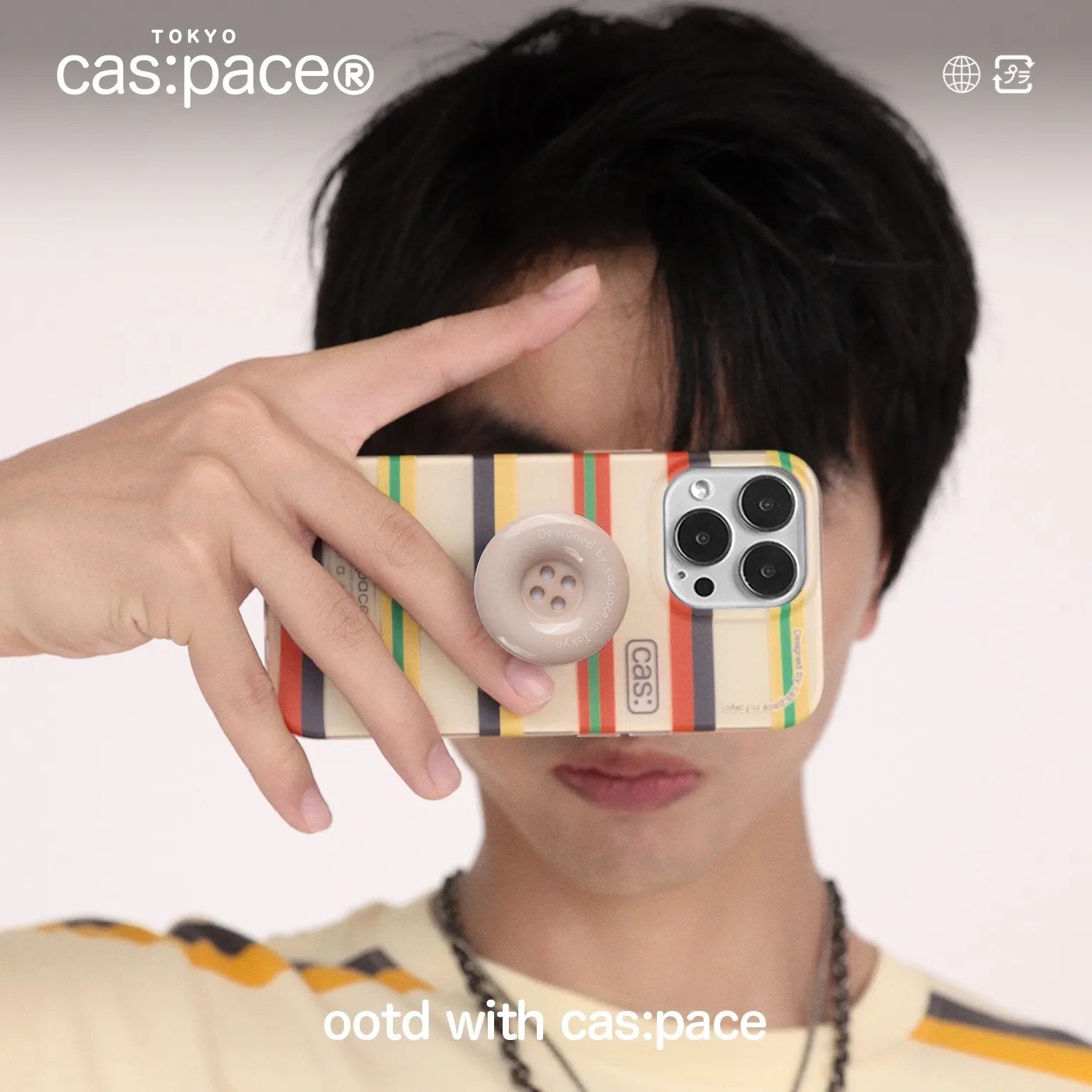 cas:pace 22S/S 「ootd赤黄ストライプ」携帯ケース - cas:pace 殼空間