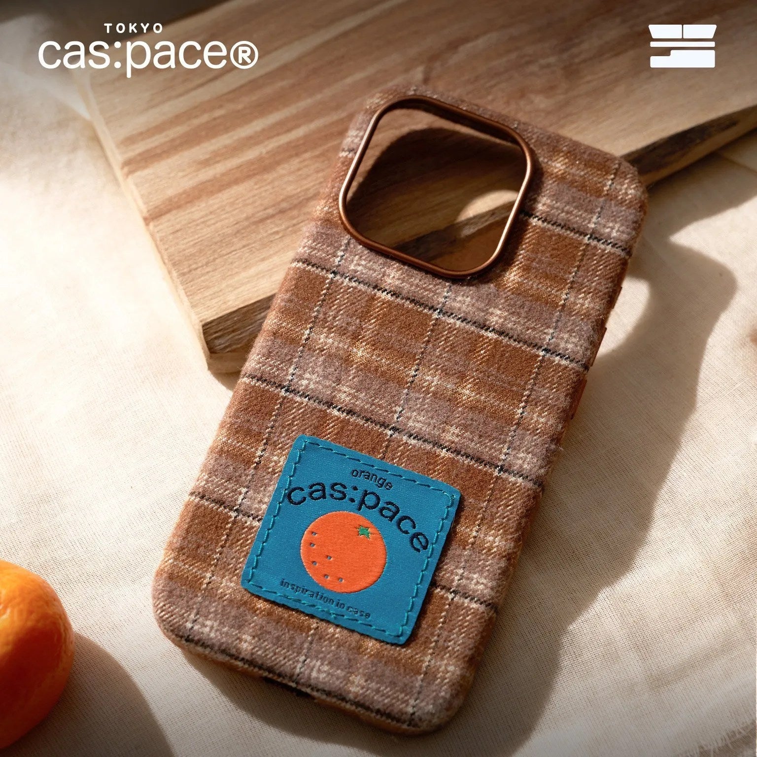 cas:pace 23A/W「オレンジ」布製携帯ケース - cas:pace 殼空間