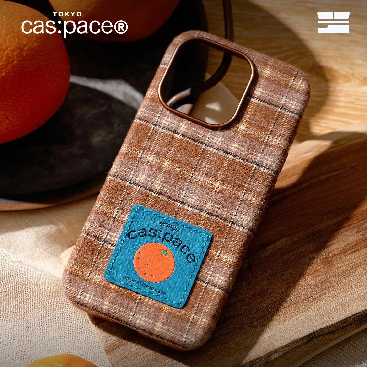 cas:pace 23A/W「オレンジ」布製携帯ケース - cas:pace 殼空間