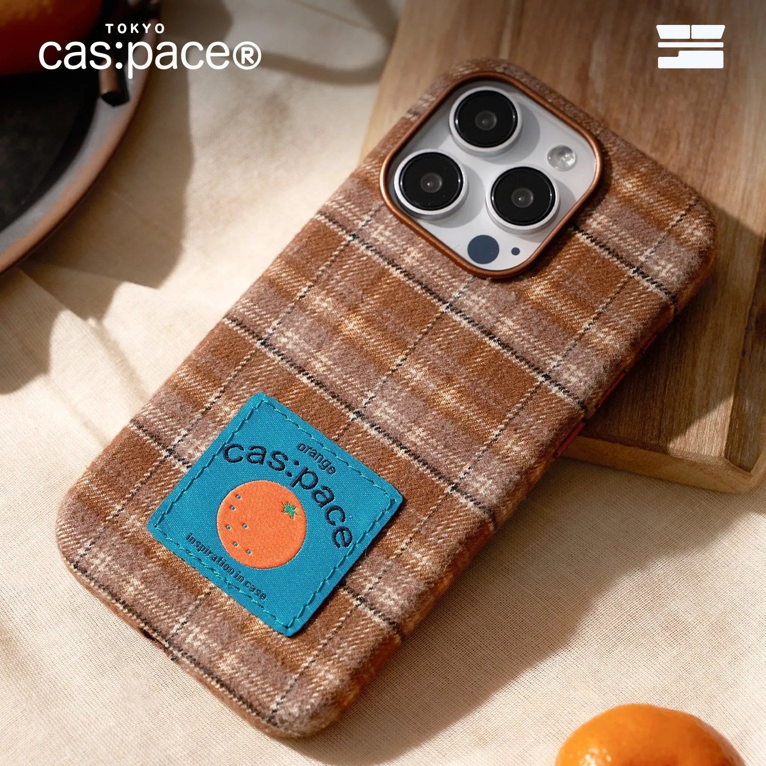 cas:pace 23A/W「オレンジ」布製携帯ケース - cas:pace 殼空間