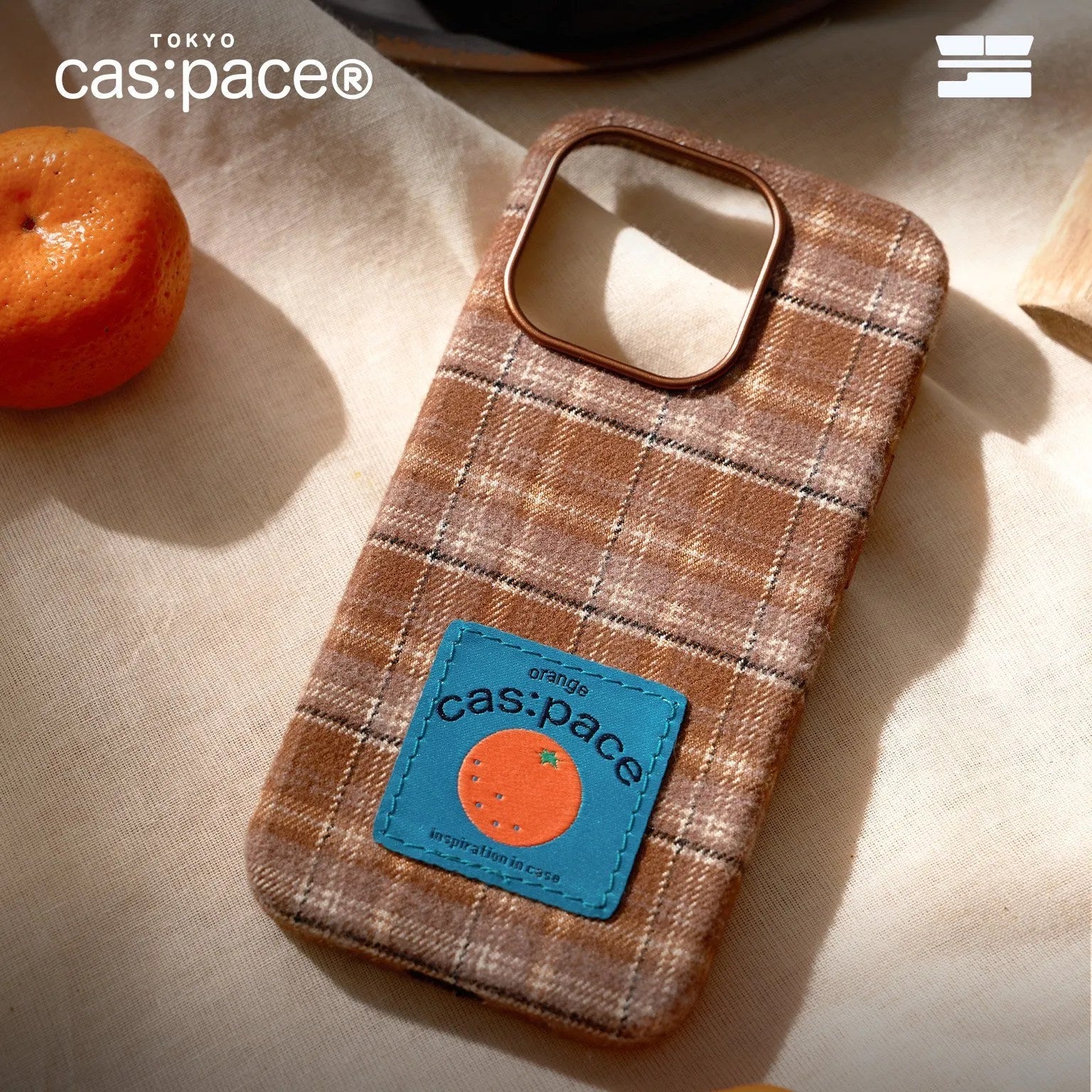 cas:pace 23A/W「オレンジ」布製携帯ケース - cas:pace 殼空間