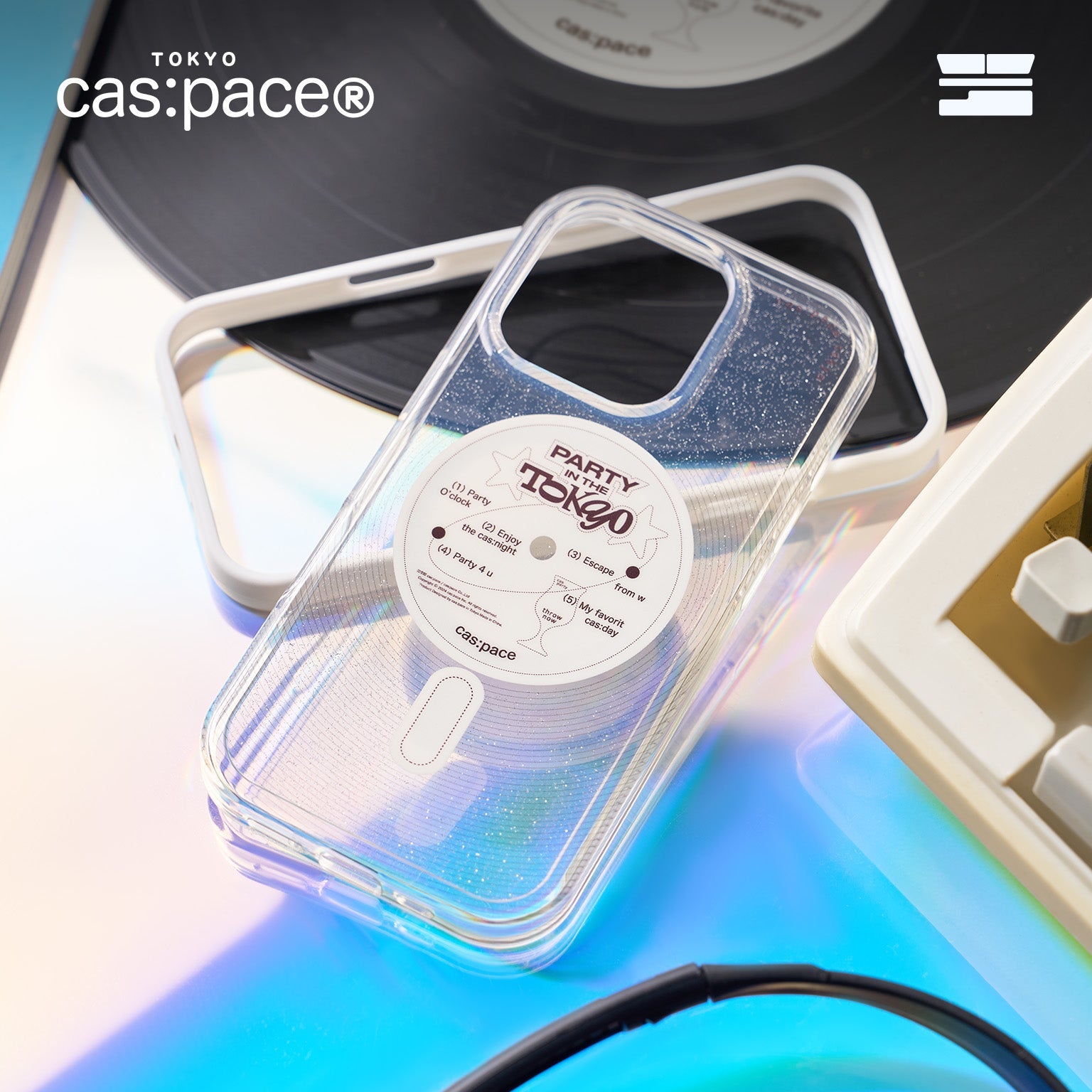 cas:pace 24A/W「Party in Tokyo透明レコード」携帯ケース - cas:pace 殼空間