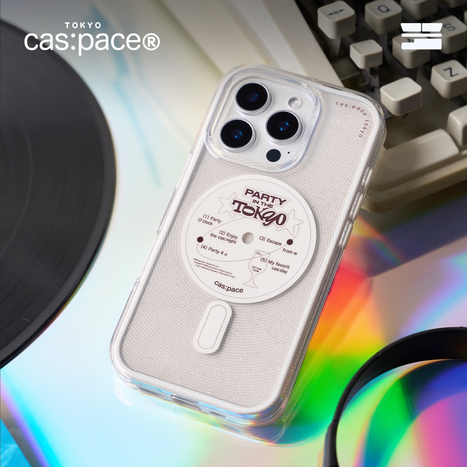 cas:pace 24A/W「Party in Tokyo透明レコード」携帯ケース - cas:pace 殼空間