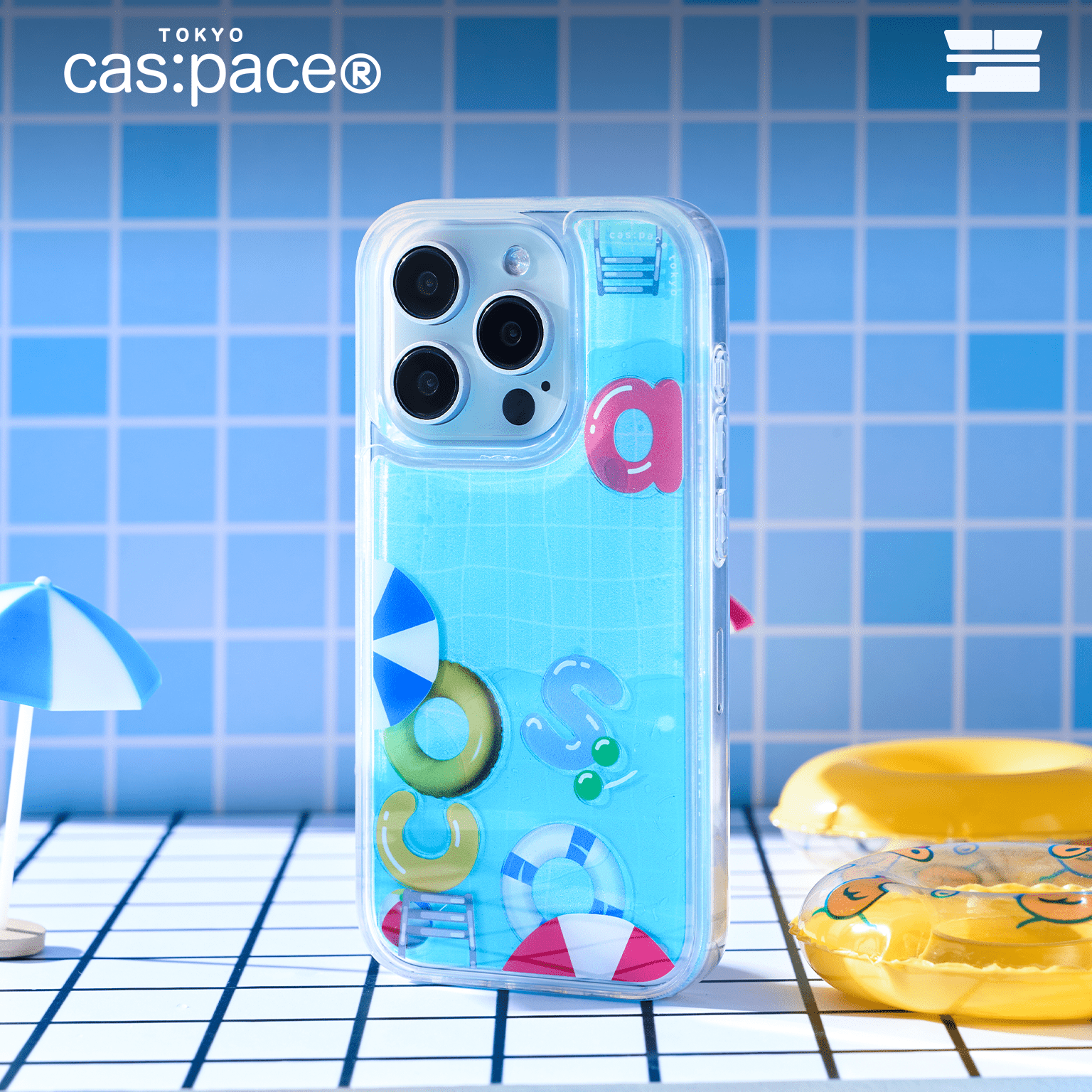 cas:pace 24S/S「夏のプール」流れる携帯ケース - cas:pace 殼空間