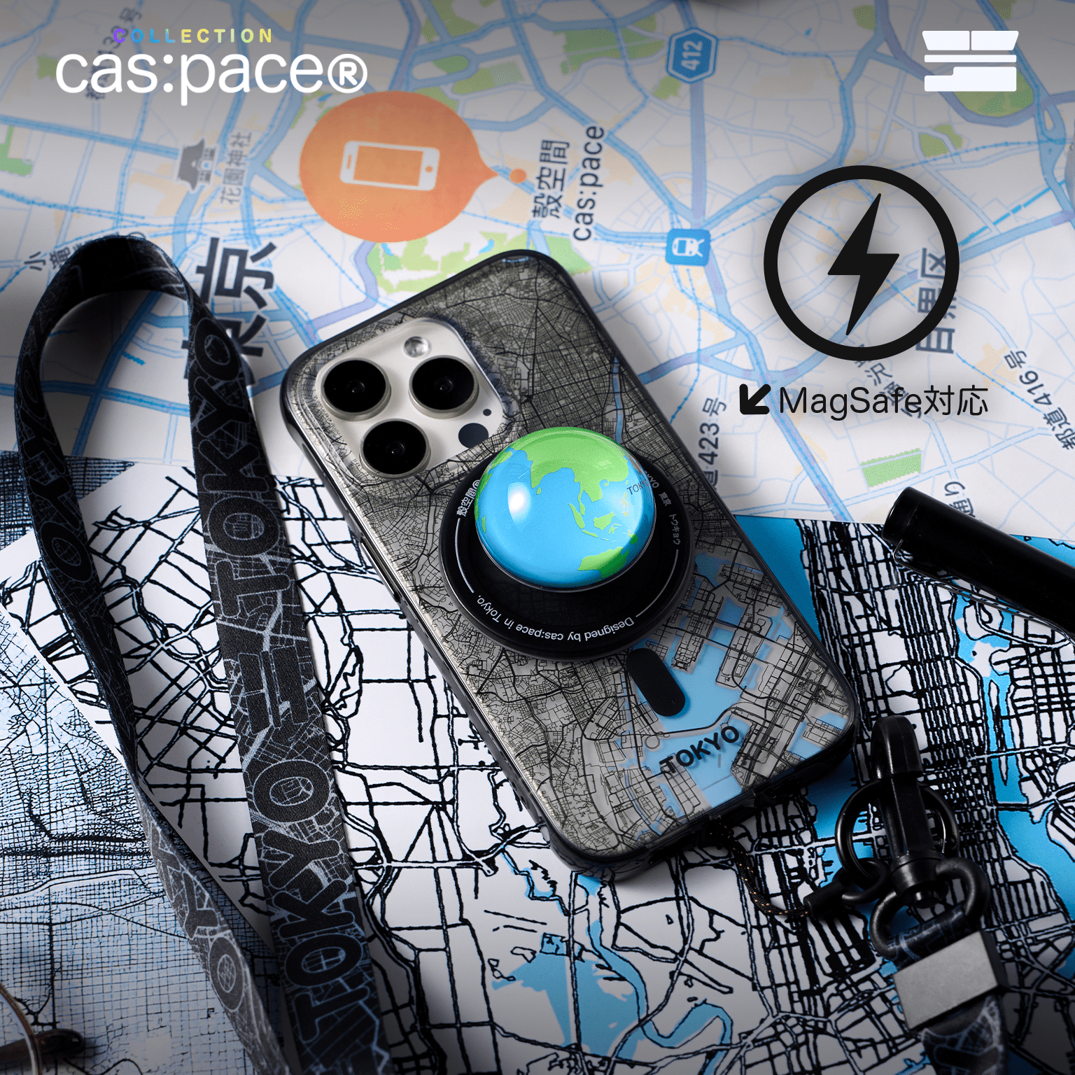 cas:pace 24S/S MagSafe対応「東京地図」携帯ケース - cas:pace 殼空間