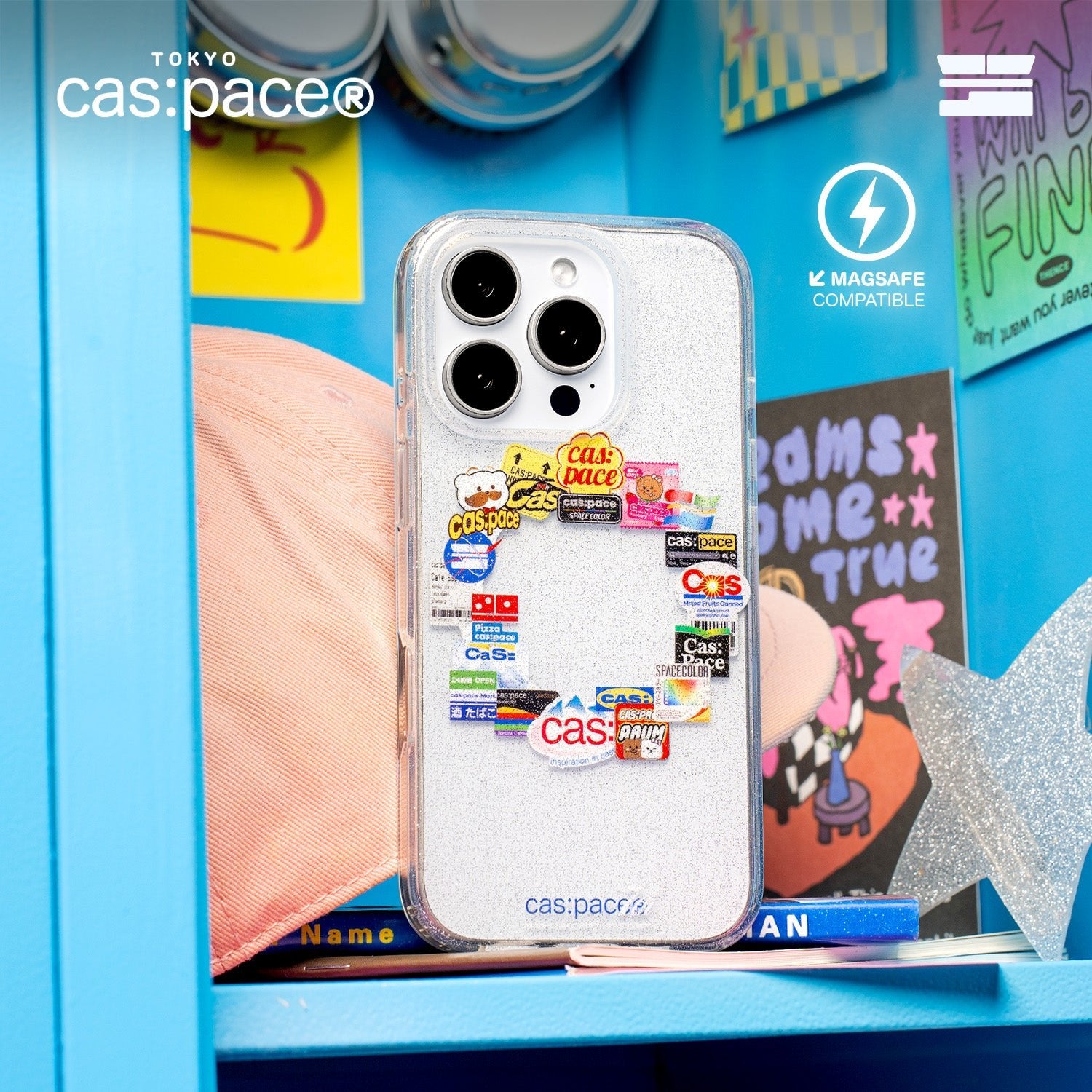 cas:pace 25A/W MagSafe対応「ステッカーコラージュ」携帯ケース - cas:pace 殼空間