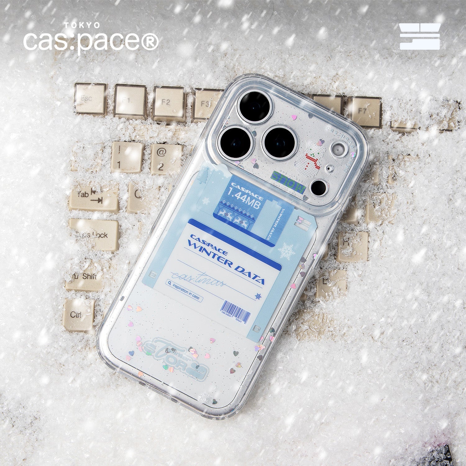 cas:pace 25A/W MagSafe対応「winter data」携帯ケース（ブルー） - cas:pace 殼空間