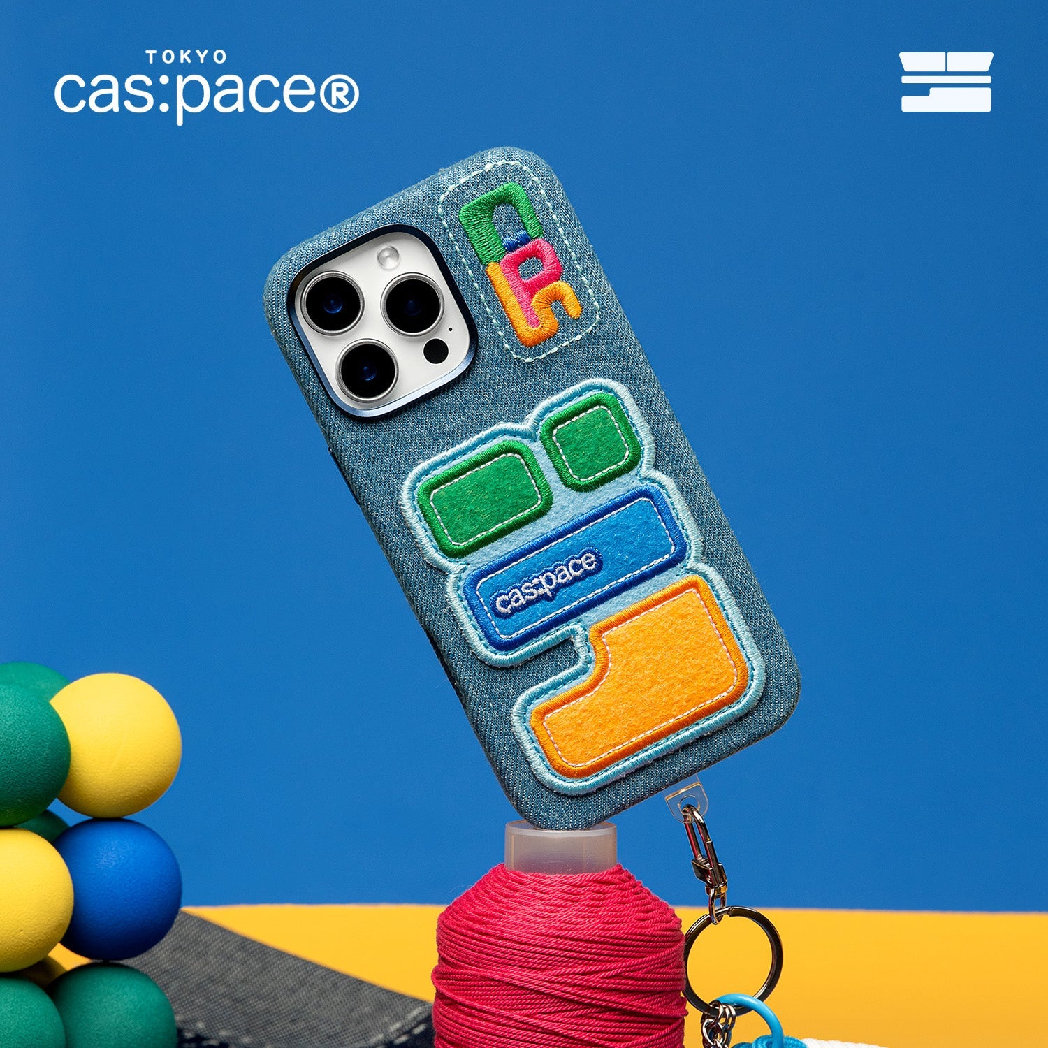 cas:pace 25A/W「cas:pace」デニム風布製携帯ケース - cas:pace 殼空間
