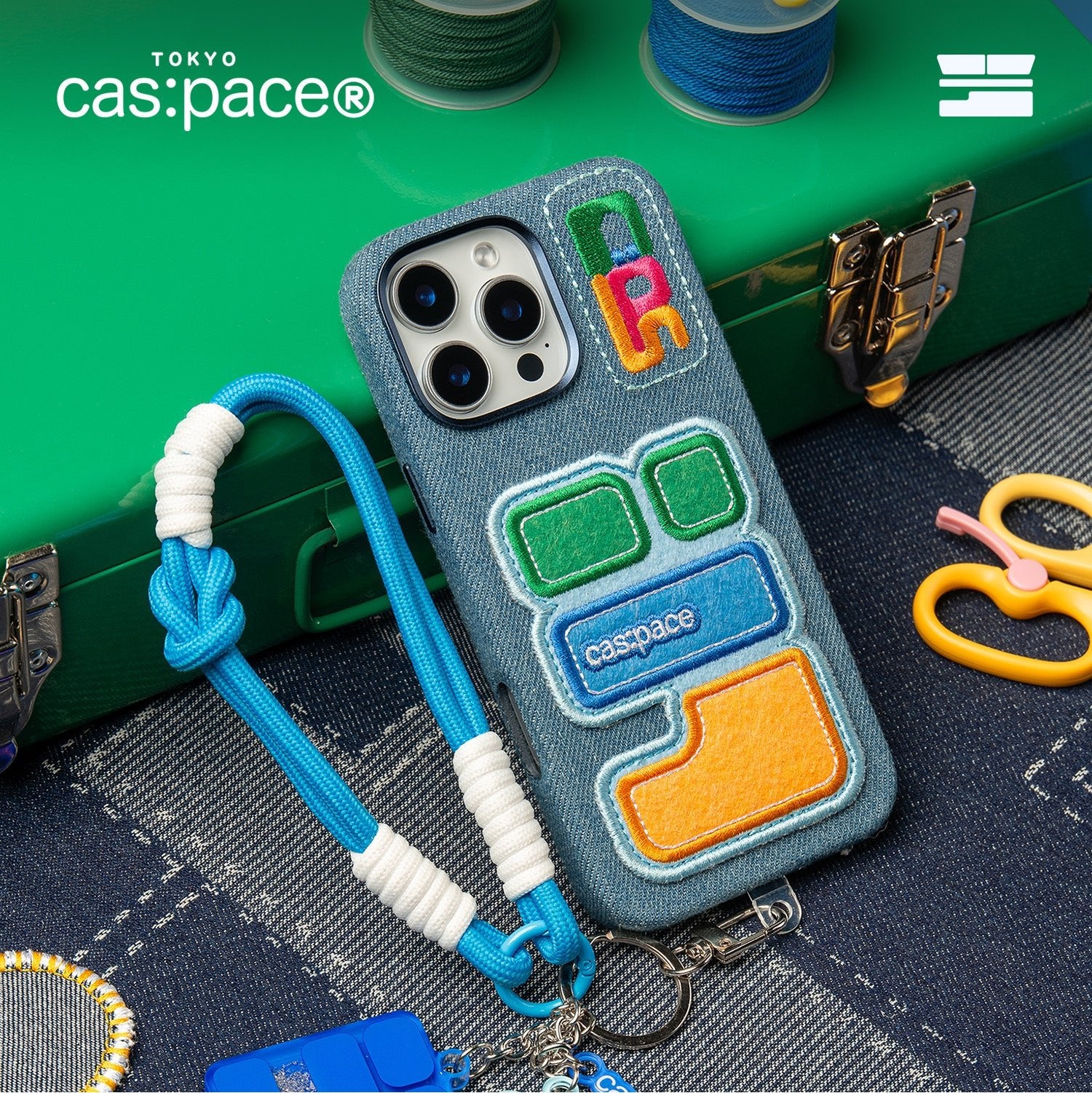cas:pace 25A/W「cas:pace」デニム風布製携帯ケース - cas:pace 殼空間