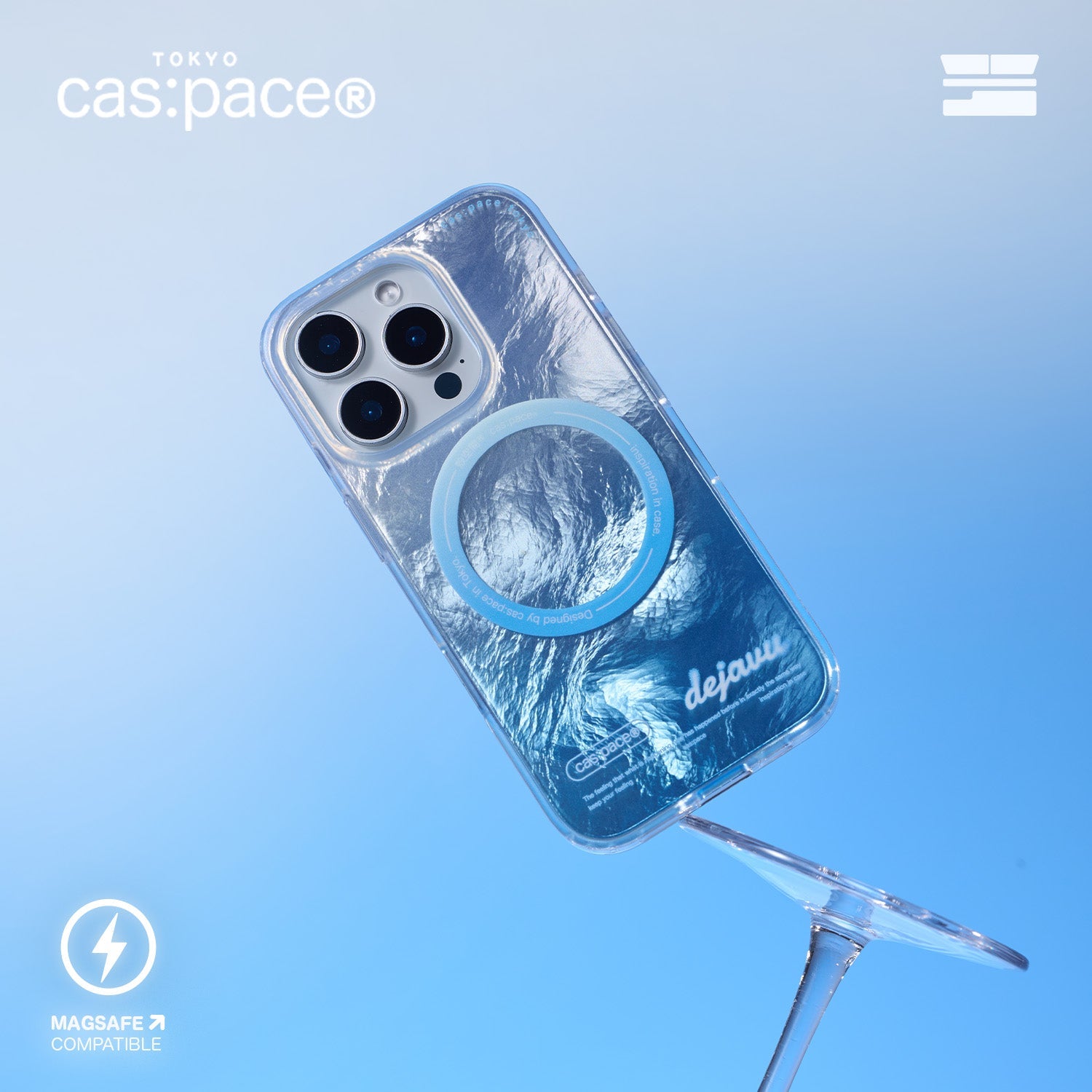 cas:pace 25S/S MagSafe対応「dejavu」携帯ケース - blue - cas:pace 殼空間