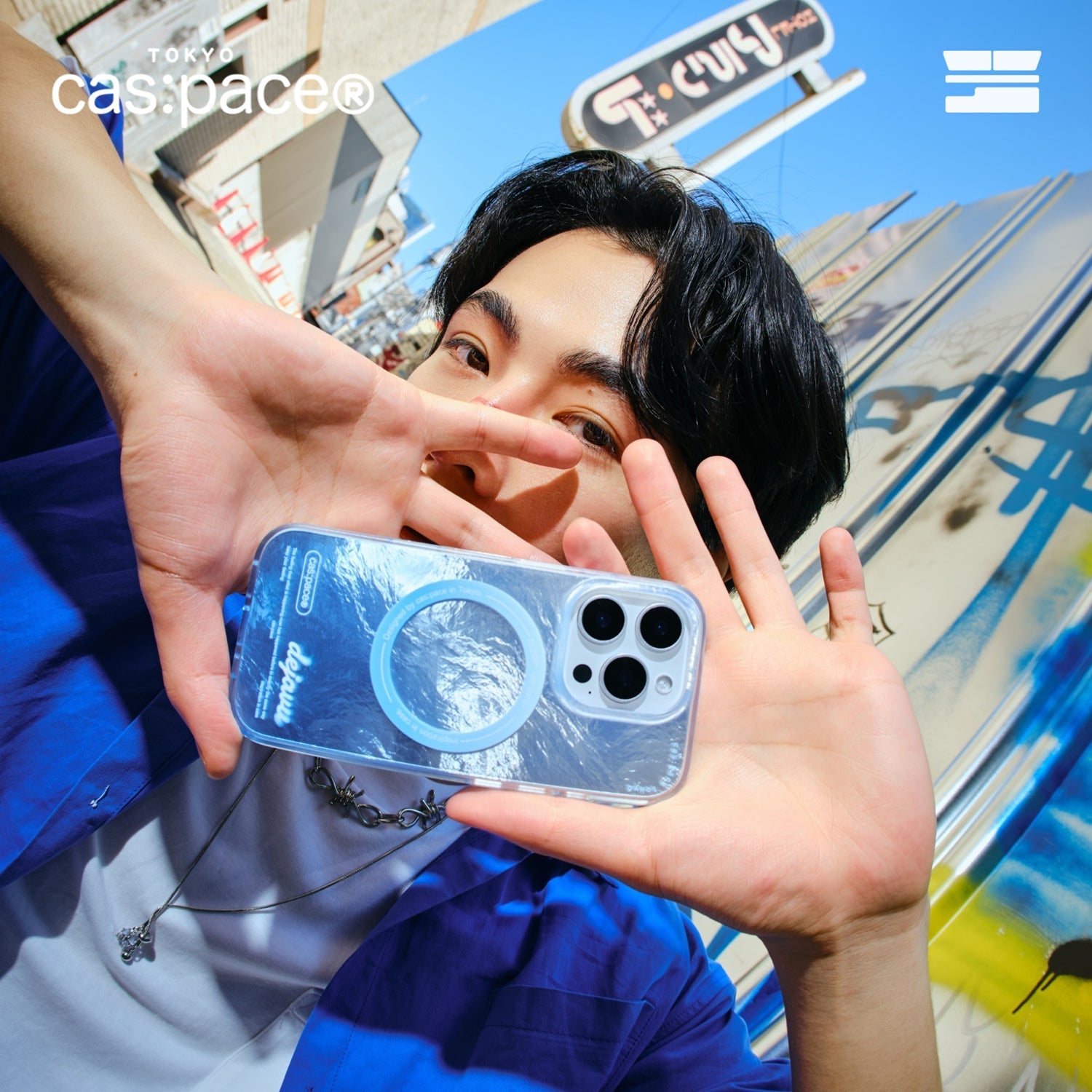 cas:pace 25S/S MagSafe対応「dejavu」携帯ケース - blue - cas:pace 殼空間