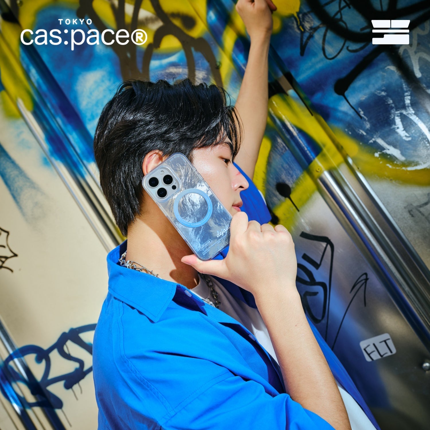 cas:pace 25S/S MagSafe対応「dejavu」携帯ケース - blue - cas:pace 殼空間