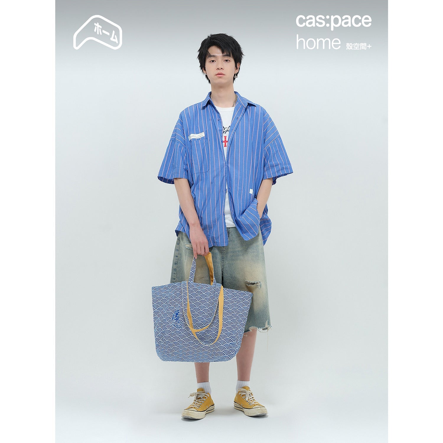cas:pace home 26S/S 「浮世の錯乱」2WAYキャンバストートバッグ - cas:pace 殼空間