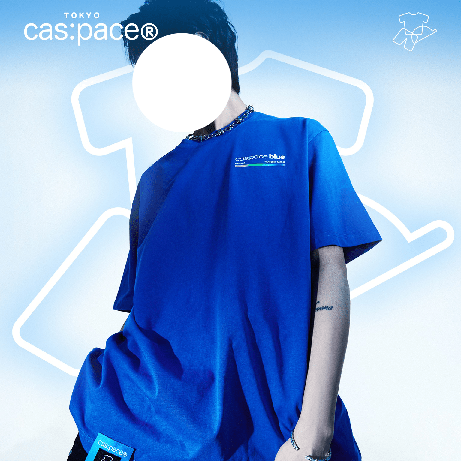 cas:pace home 「cas:pace blue」半袖Tシャツ - cas:pace 殼空間