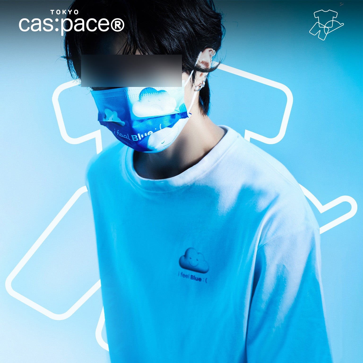 cas:pace home 「i feel Blue」半袖Tシャツ - cas:pace 殼空間